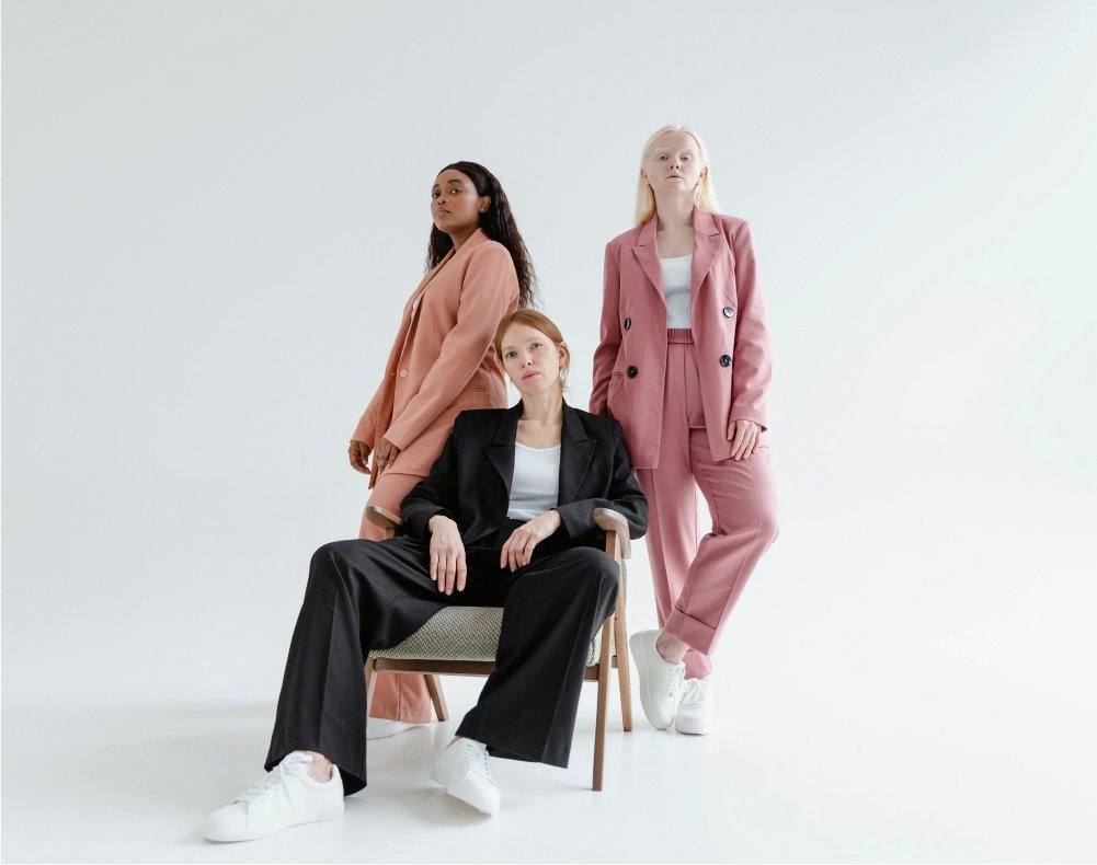 three womens standing